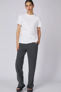 New Selected T-Shirt Myessential Dark Grey Melange