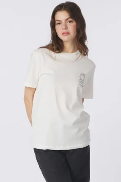 Online Selected T-Shirt Relax Colwoman Printed Snow Light Grey Denim