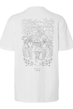 Online Selected T-Shirt Relax Colwoman Printed Snow Light Grey Denim