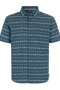 Hot Sherpa Hemd Bagmati Stripe Ss Shirt Neelo Blue