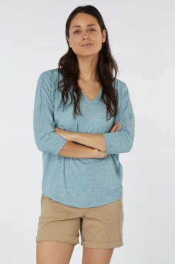 Online Sherpa T-Shirt Asha V-Neck 3/4 Sleeve Hydra