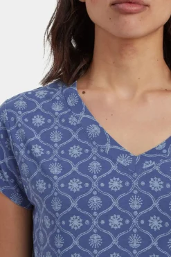 Fashion Sherpa T-Shirt Neha V-Neck Tee Seaport Blue Sublime