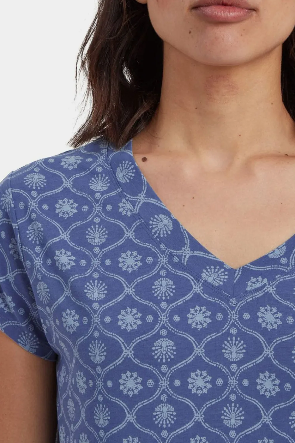 Fashion Sherpa T-Shirt Neha V-Neck Tee Seaport Blue Sublime