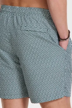 Discount Shiwi Zwemshort Mike 7 Inch Geo Tile Green Leaf Geo Tile