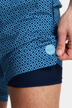 Hot Shiwi Zwemshort Scott Stretch 6 Inch Batik Tile Blue Navy Batik Tile