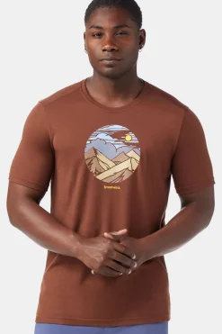 New Smartwool T-Shirt Fourteener Active Short Sleeve Graphic T Sable Brown