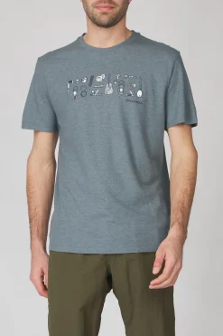 Online Smartwool T-Shirt Gone Camping Ss Pewter Blue