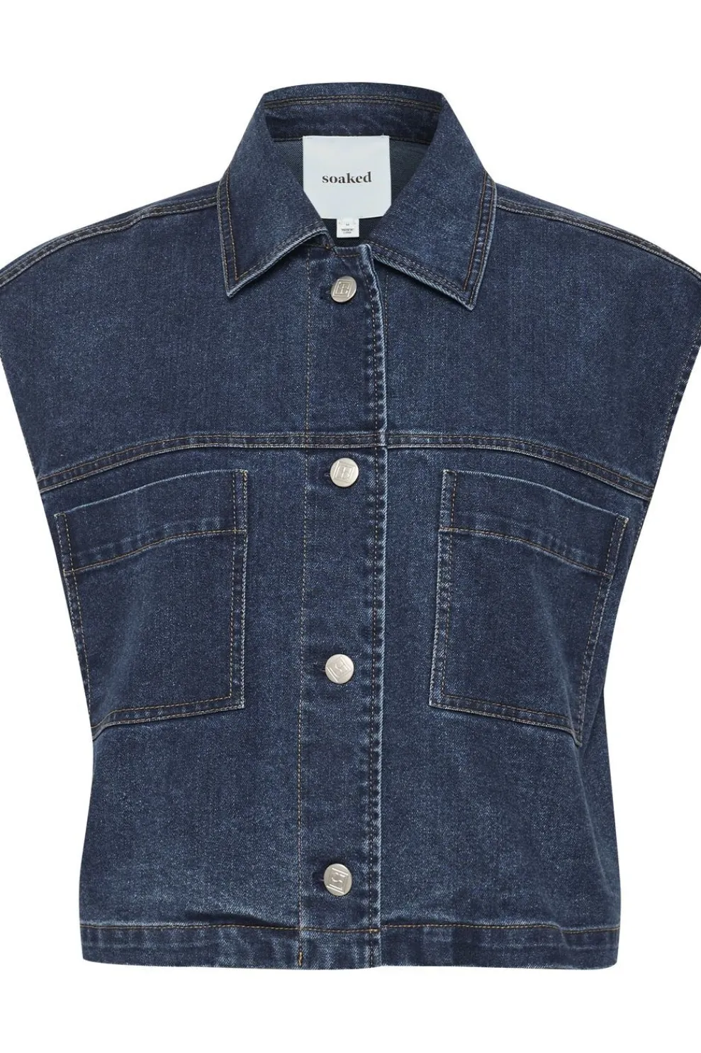Outlet Soaked in Luxury Blazer Slcalianna Waistcoat Dark Blue Denim
