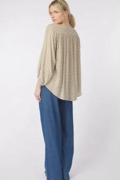 Discount Soaked in Luxury Blouse Slarjana Leodora Medium Blue Denim