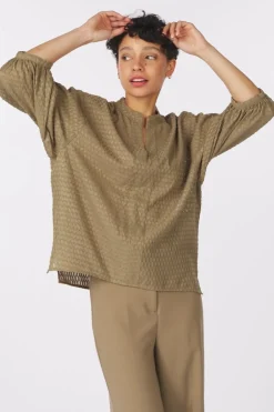 Online Soaked in Luxury Blouse Slkettie Amily Covert Green