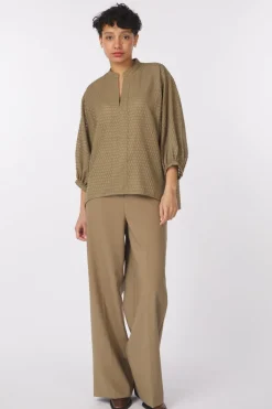 Online Soaked in Luxury Blouse Slkettie Amily Covert Green