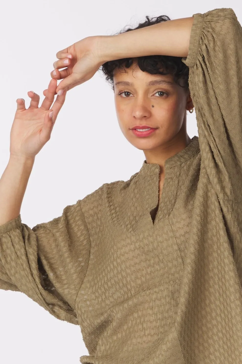 Online Soaked in Luxury Blouse Slkettie Amily Covert Green