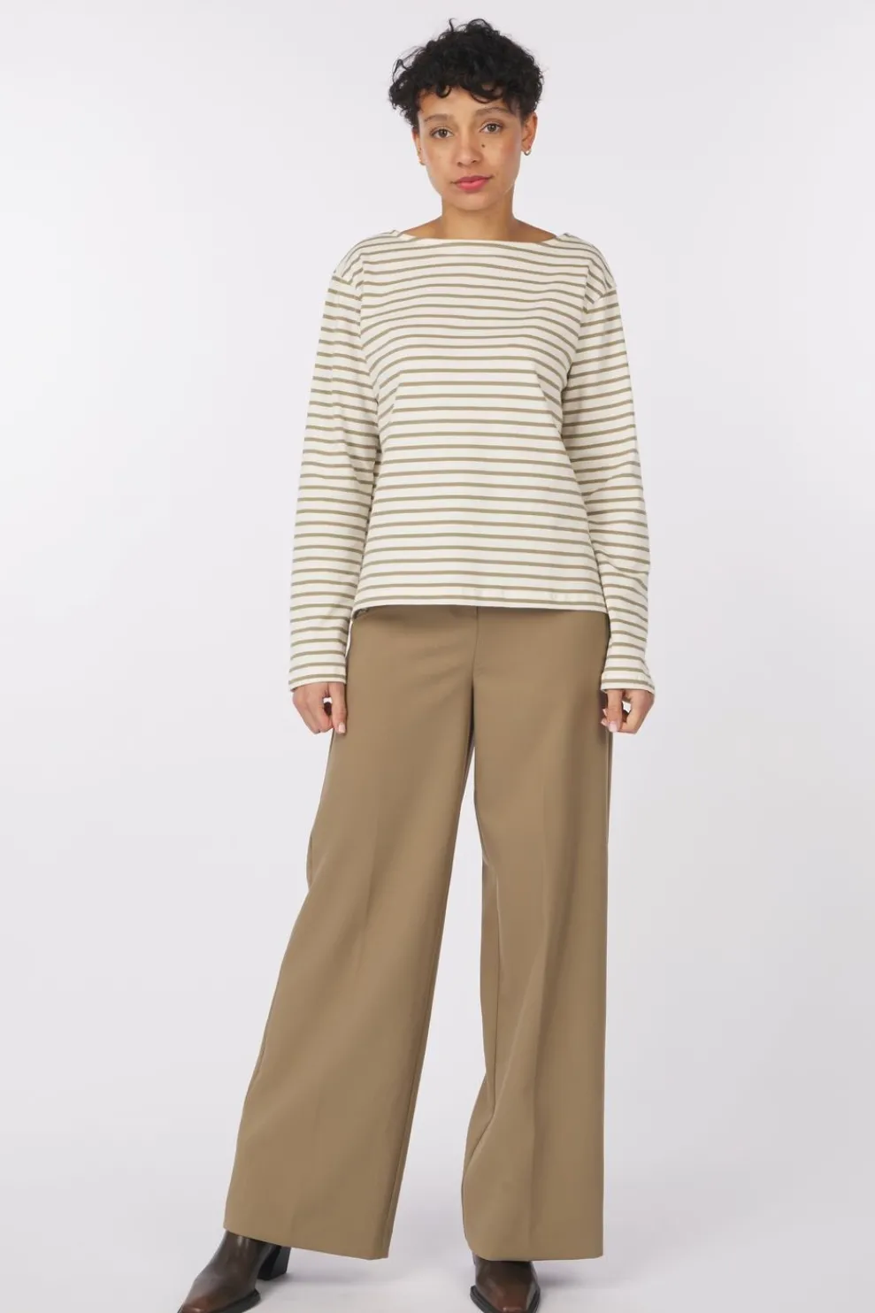 Online Soaked in Luxury Broek Slcorinne Wide Long Covert Green