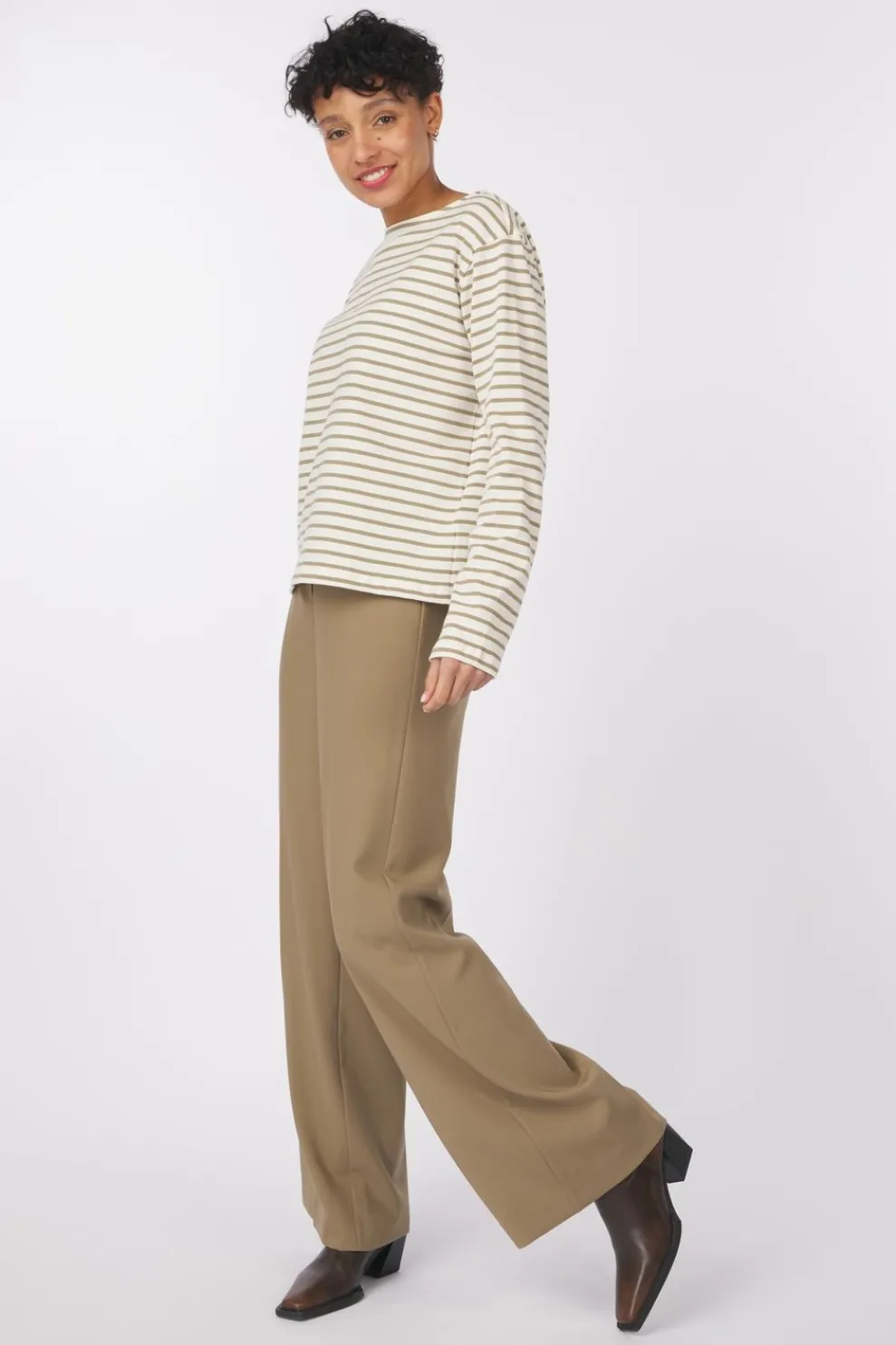 Online Soaked in Luxury Broek Slcorinne Wide Long Covert Green