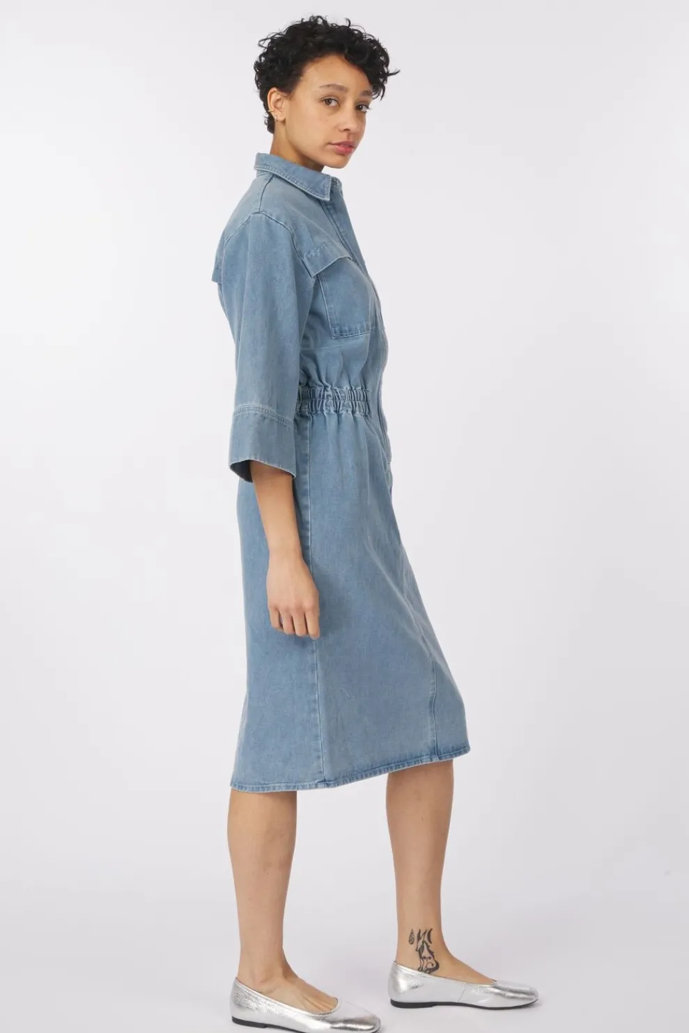 Hot Soaked in Luxury Jurk Slannabeth Light Blue Denim