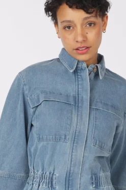 Hot Soaked in Luxury Jurk Slannabeth Light Blue Denim