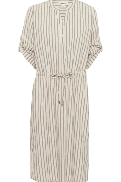 Discount Soaked in Luxury Jurk Slanvitte Zaya Beige With Black Stripe