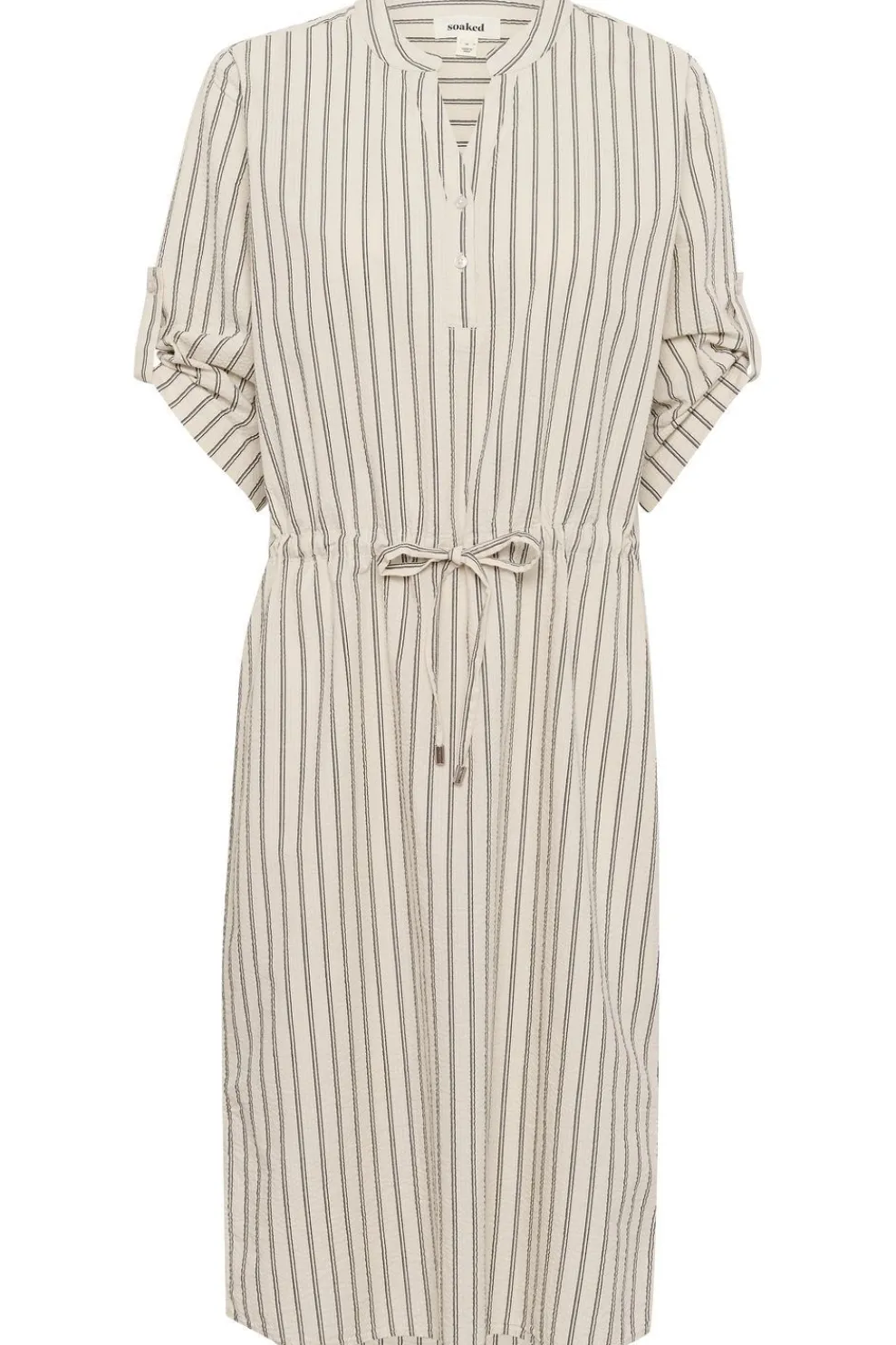 Discount Soaked in Luxury Jurk Slanvitte Zaya Beige With Black Stripe