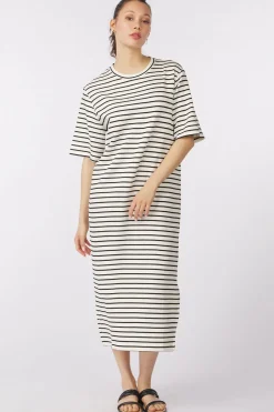 Fashion Soaked in Luxury Jurk Slingina White And Black Stripe