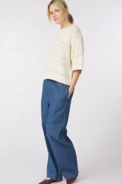 Online Soaked in Luxury Trui Slrava Rinna Medium Blue Denim