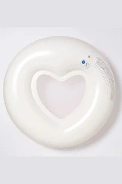 Outlet Sunnylife Speelgoed Luxe Tube Pool Ring Stole My Heart Pink Stripe white/light pink