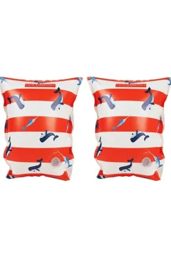 Best Swim Essentials Zwemarmbandjes -  Red-White Whale - Inflatable Swimming Armbands 0-2 Middenrood/Wit