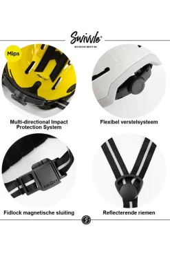 Fashion Swivvle Fietshelm Model Sirius Ivory White