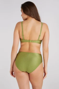 Best Ten Cate Beach Bikini Top Twisted Padded Wired Shiny Green