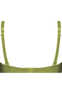 Best Ten Cate Beach Bikini Top Twisted Padded Wired Shiny Green