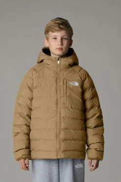 Clearance The North Face Donsjas B Reversible Perrito Hooded Jacket Khaki Stone