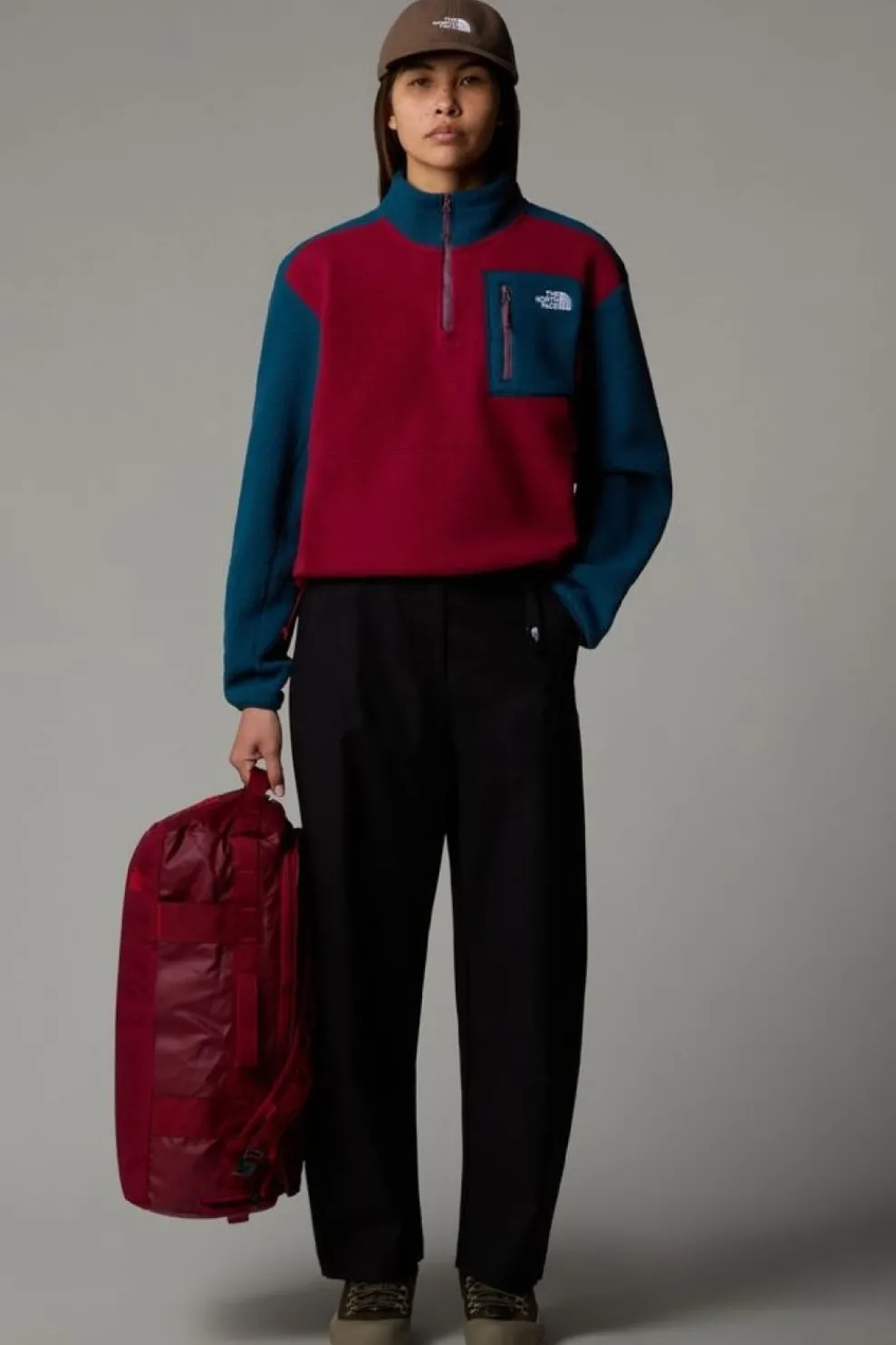 New The North Face Fleece Yumiori 1/4 Zip Beetroot/Midnight Petrol