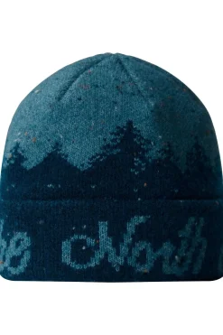 Clearance The North Face Muts Cabin Mountainscape Beanie Midnight Petrol/Algae Blue