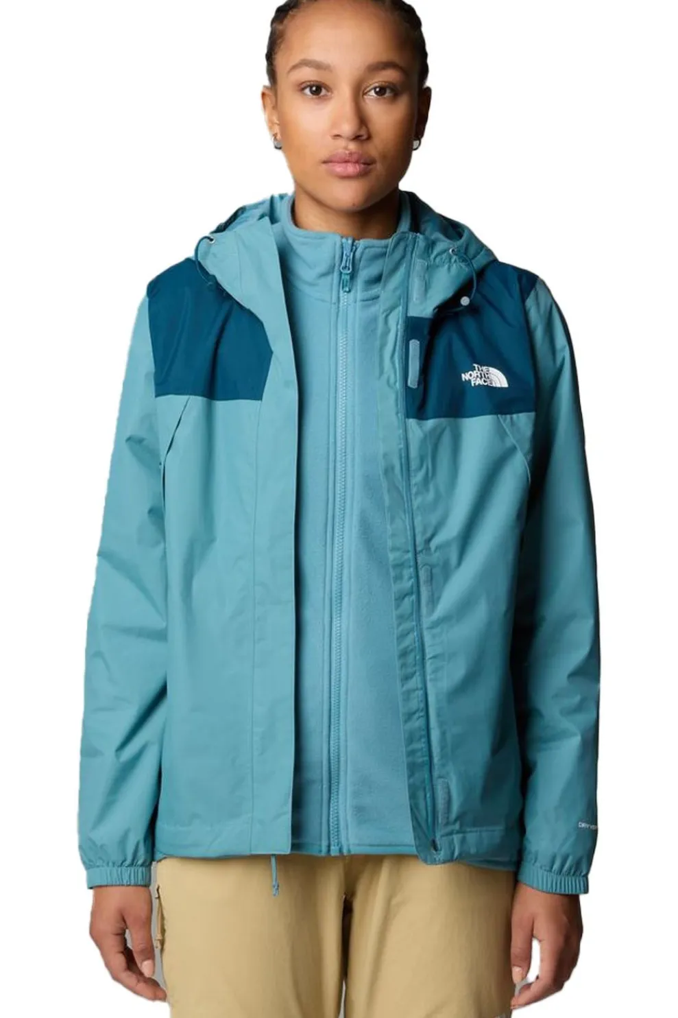 Discount The North Face Regenjas Antora Algae Blue/Midnight Petrol
