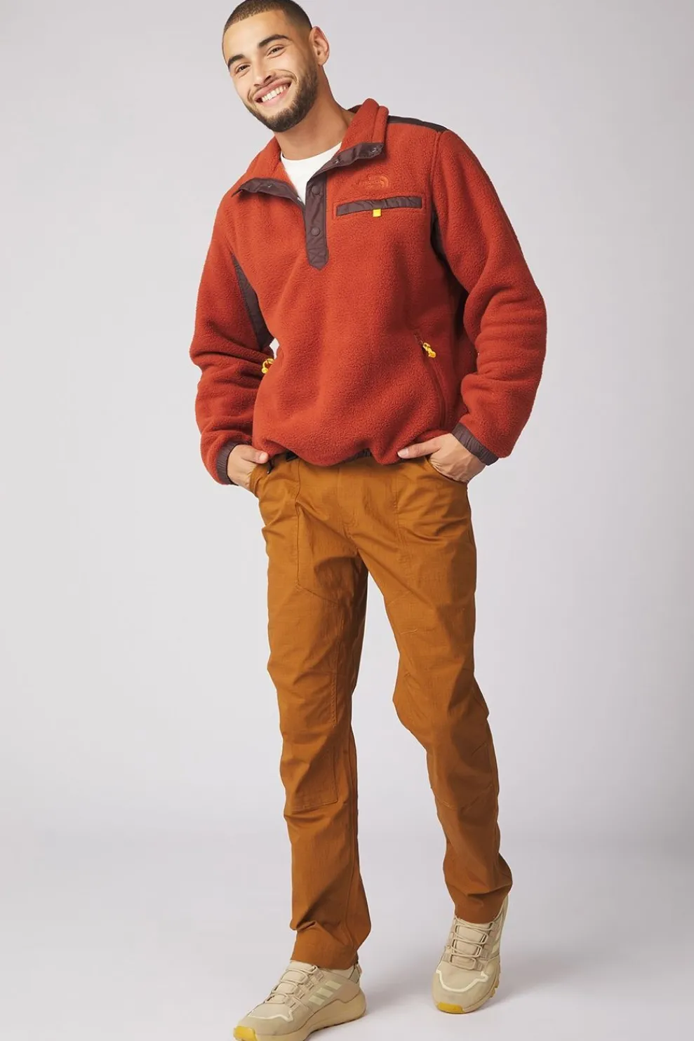 Discount The North Face Trui Royal Arch 1/4 Snap Brandy Brown Coal Brown