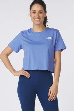Sale The North Face T-Shirt Cropped Simple Dome Tee Virtual Blue
