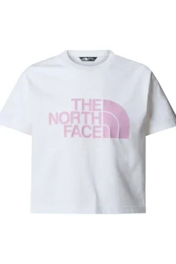 New The North Face T-Shirt Girl’S S/S Crop Easy Tee Tnf White