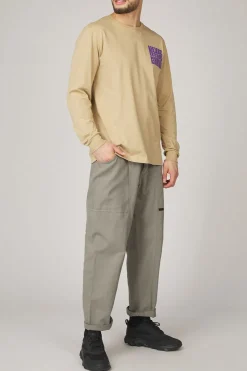 Online The North Face T-Shirt Mountain Play Ls Tee Khaki Stone