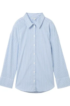Clearance Tom Tailor Hemd Striped Poplin Shirt Navy Blue