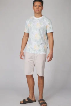 Discount Tom Tailor Short 1040229 White Multicolor Leaf Design