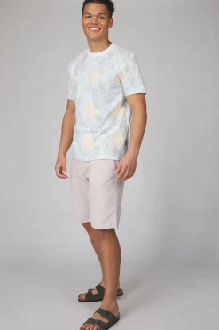 Discount Tom Tailor Short 1040229 White Multicolor Leaf Design