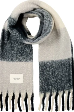 Sale Tom Tailor Sjaal Cosy Brushed Check Navy Creme Check