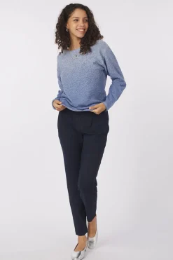 Clearance Tom Tailor Trui Knit Degrade Boatneck Navy Blue