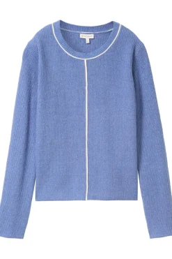 Best Tom Tailor Trui Knit Pullover With Tipping Colony Blue Melange