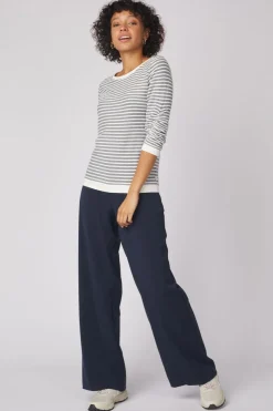 Online Tom Tailor Trui Stripe Jacquard Sweatshirt Sky Captain Blue