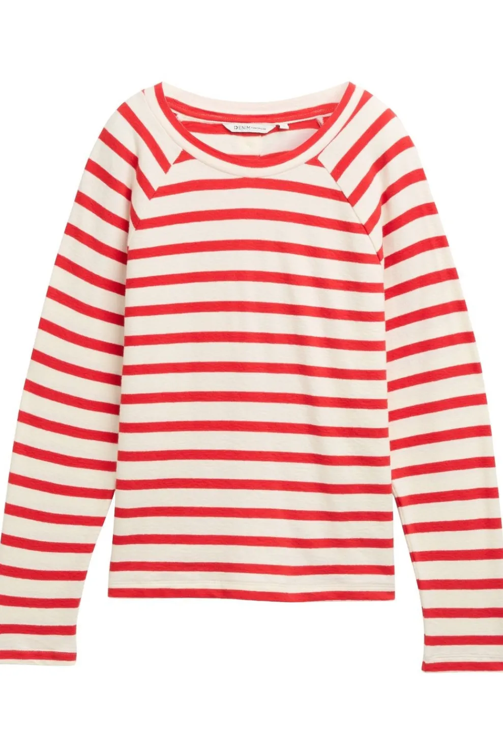Online Tom Tailor Trui Striped Boxy T-Shirt With Buttons White Red Stripe