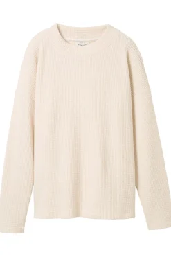 Best Tom Tailor Trui Sweatshirt Cosy Waffle Doeskin Melange