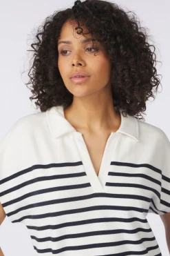 Best Tom Tailor Trui Sweatshirt Striped Polo Navy Blue