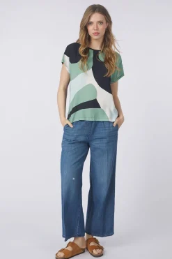 Online Tom Tailor T-Shirt T-Shirt Fabric Mix Mid Blue/Denim / Jeans