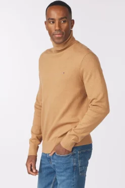 Outlet Tommy Hilfiger Coltrui Pima Org Ctn Cashmere Roll Neck Mid Blue (Jeans)