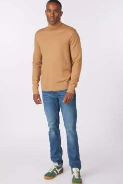 Outlet Tommy Hilfiger Coltrui Pima Org Ctn Cashmere Roll Neck Mid Blue (Jeans)